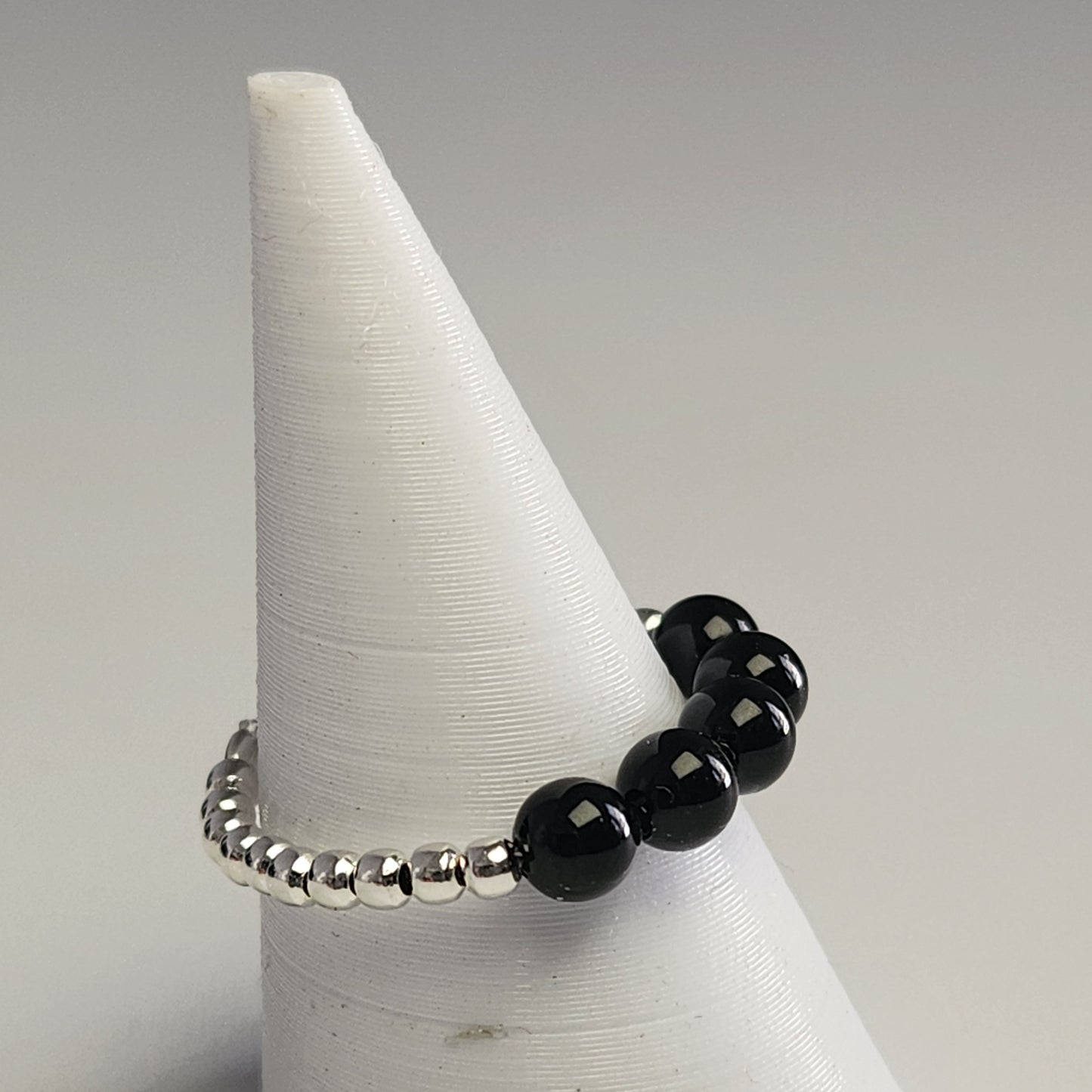 Anillo Cintillo Con Perlas Y Plata 925 Elastizados