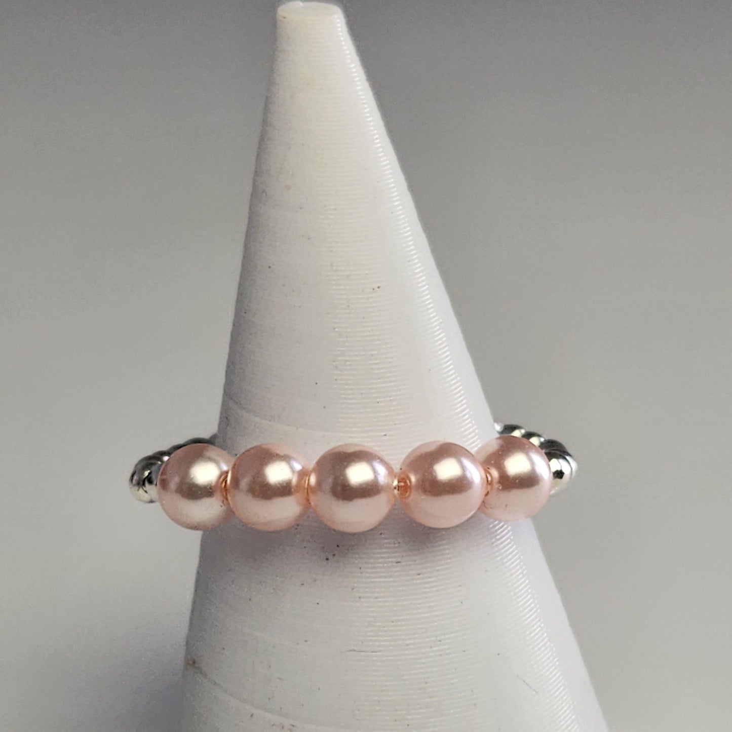 Anillo Cintillo Con Perlas Y Plata 925 Elastizados
