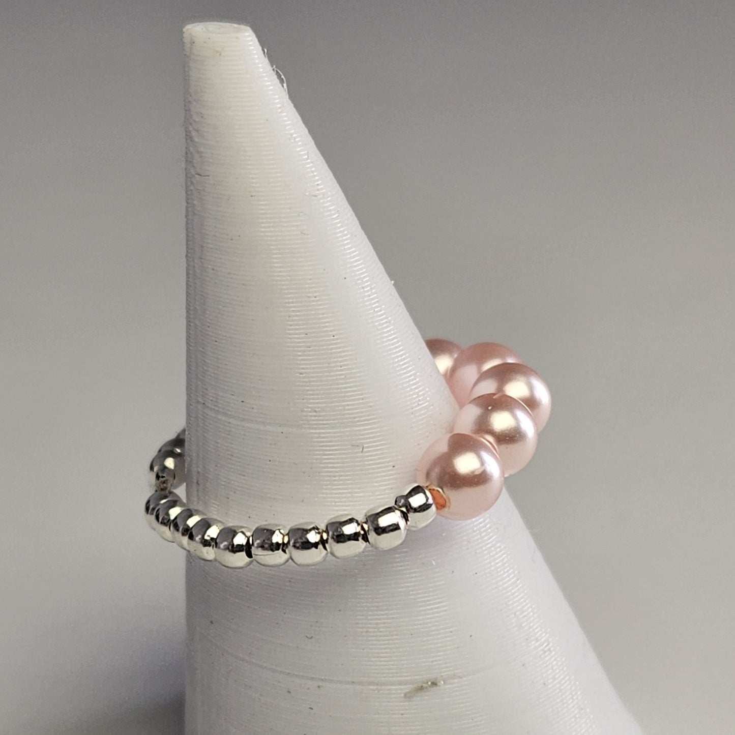 Anillo Cintillo Con Perlas Y Plata 925 Elastizados