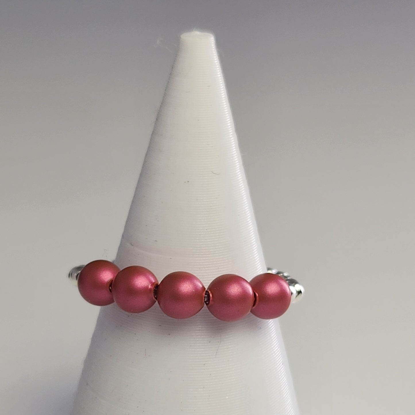 Anillo Cintillo Con Perlas Y Plata 925 Elastizados