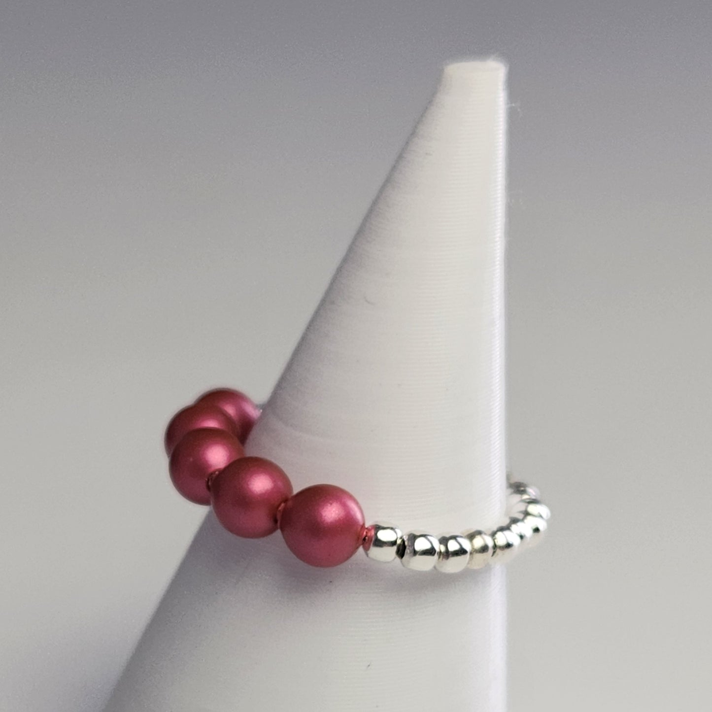 Anillo Cintillo Con Perlas Y Plata 925 Elastizados