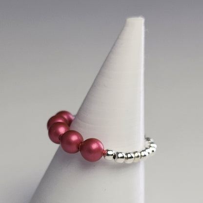 Anillo Cintillo Con Perlas Y Plata 925 Elastizados