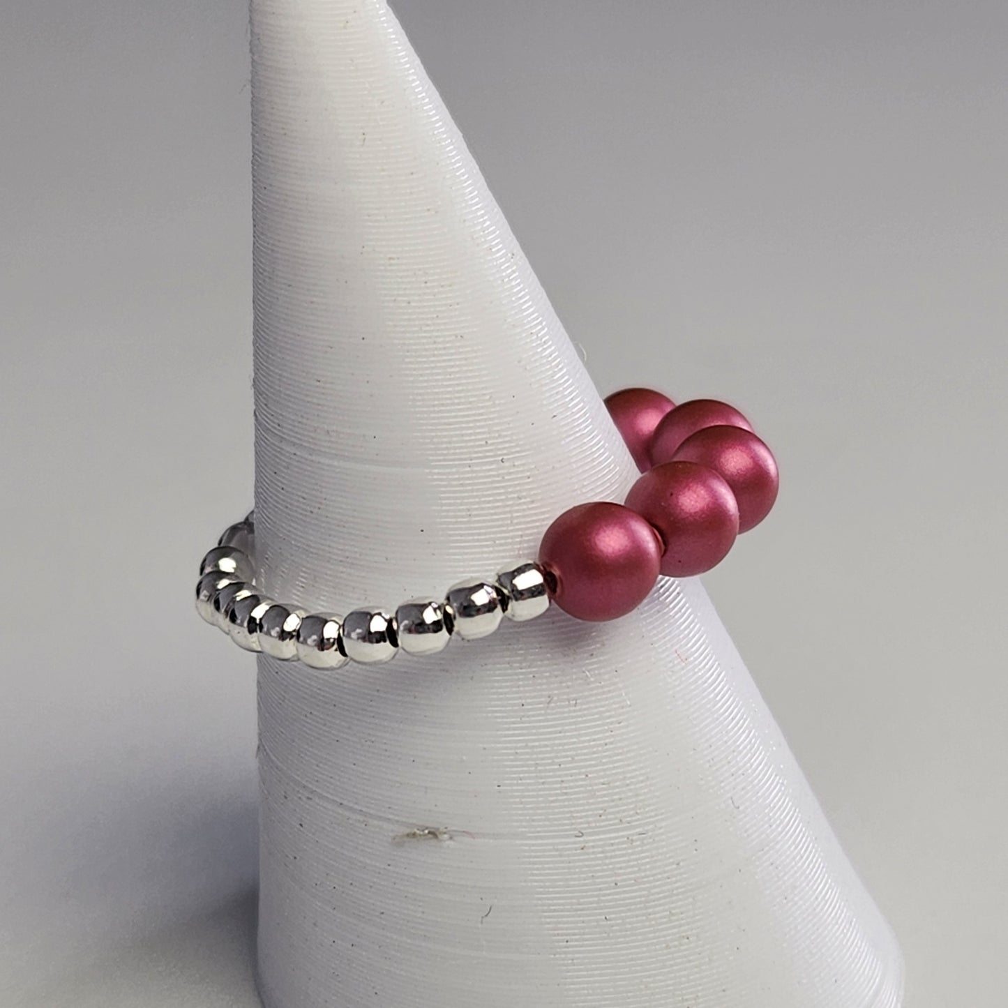 Anillo Cintillo Con Perlas Y Plata 925 Elastizados