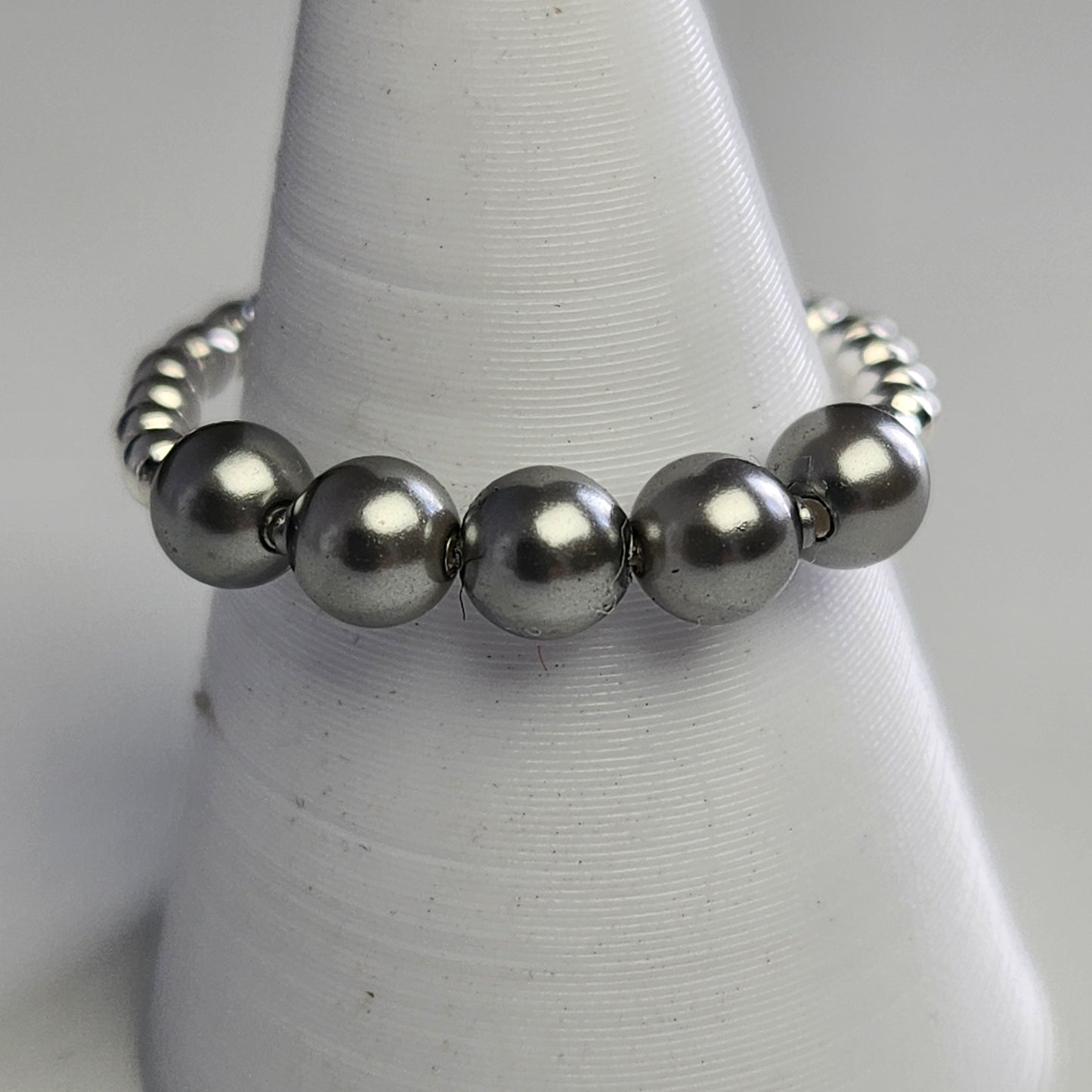 Anillo Cintillo Con Perlas Y Plata 925 Elastizados