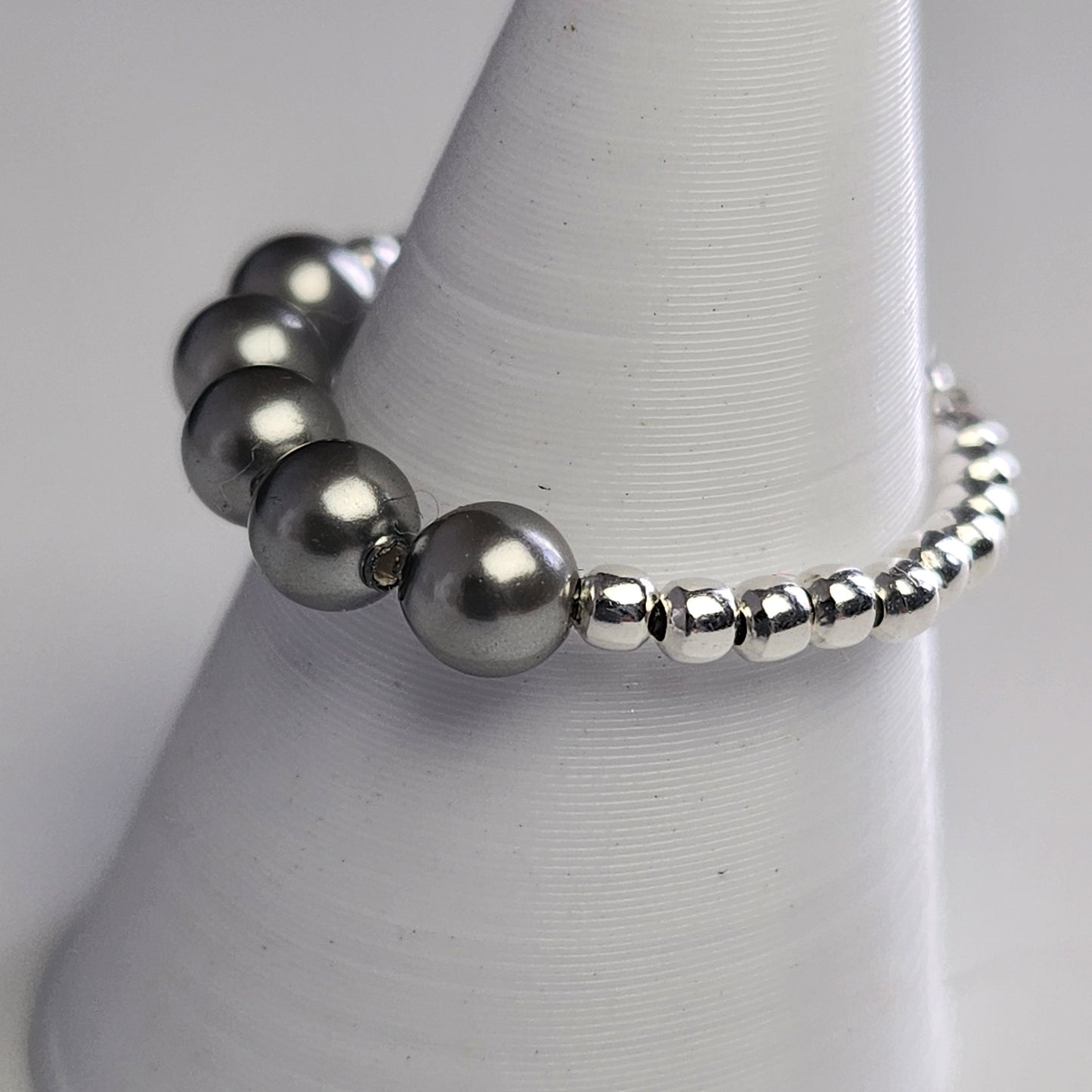 Anillo Cintillo Con Perlas Y Plata 925 Elastizados