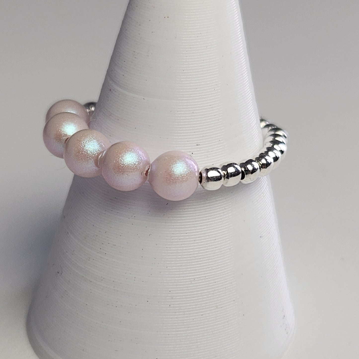 Anillo Cintillo Con Perlas Y Plata 925 Elastizados