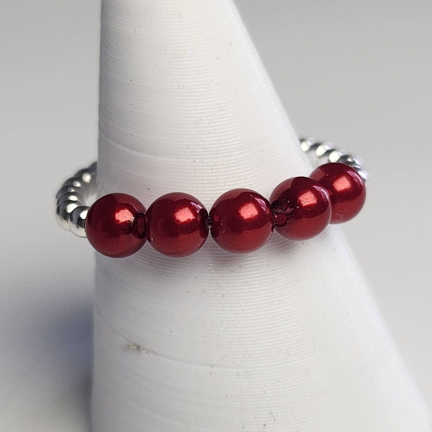Anillo Cintillo Con Perlas Y Plata 925 Elastizados