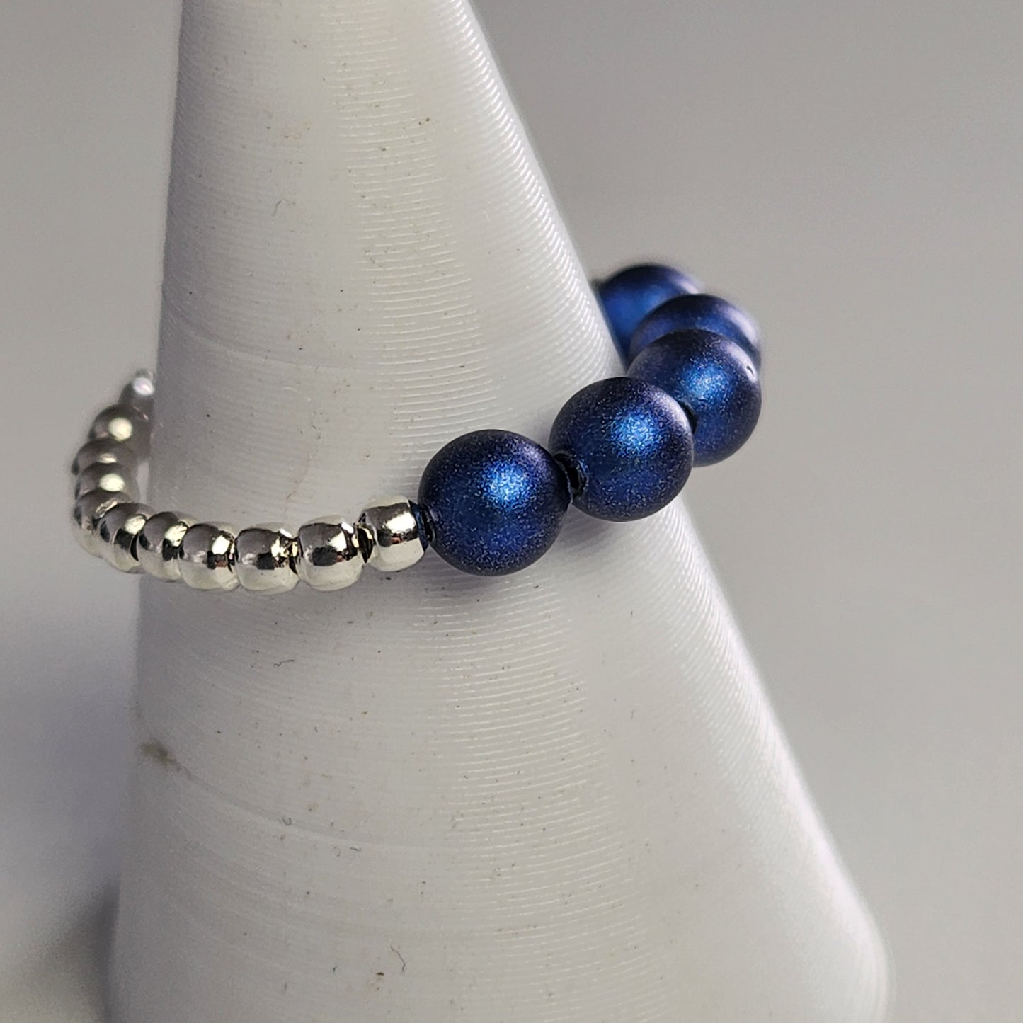 Anillo Cintillo Con Perlas Y Plata 925 Elastizados