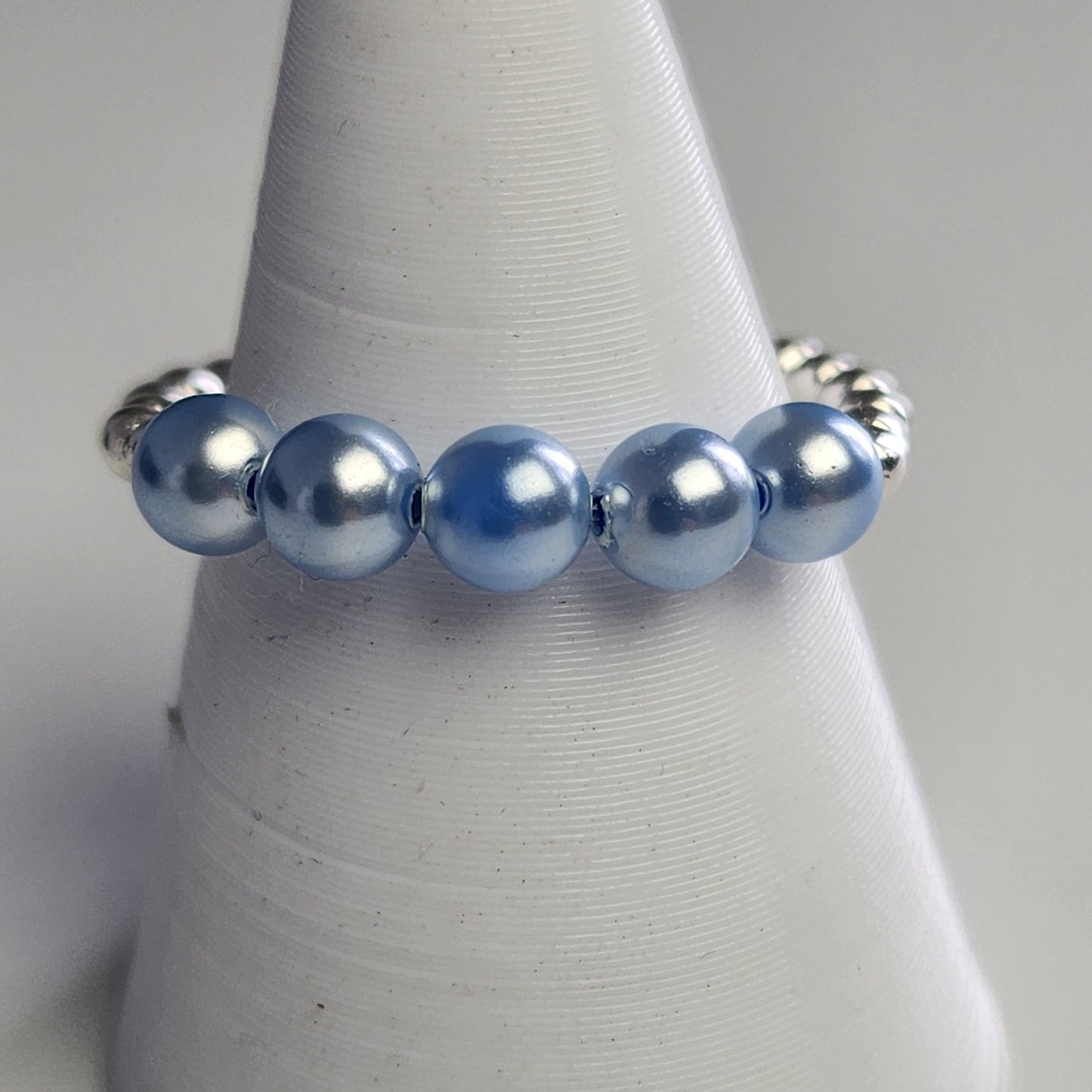 Anillo Cintillo Con Perlas Y Plata 925 Elastizados