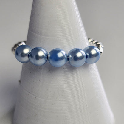 Anillo Cintillo Con Perlas Y Plata 925 Elastizados