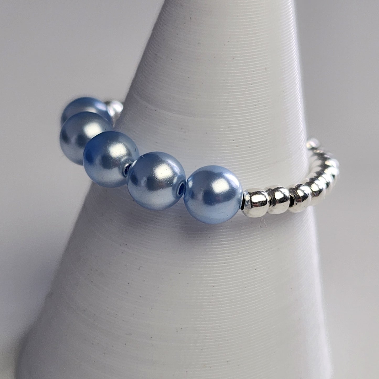 Anillo Cintillo Con Perlas Y Plata 925 Elastizados