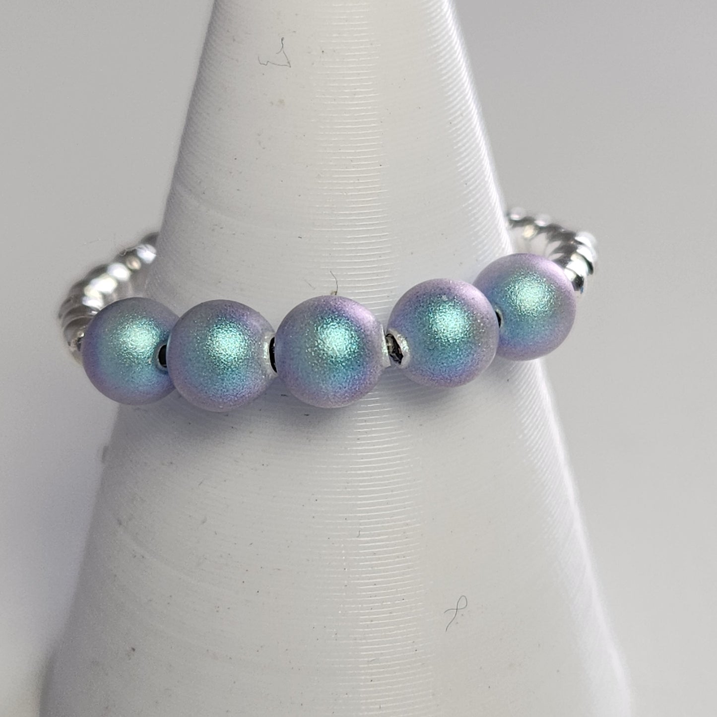 Anillo Cintillo Con Perlas Y Plata 925 Elastizados