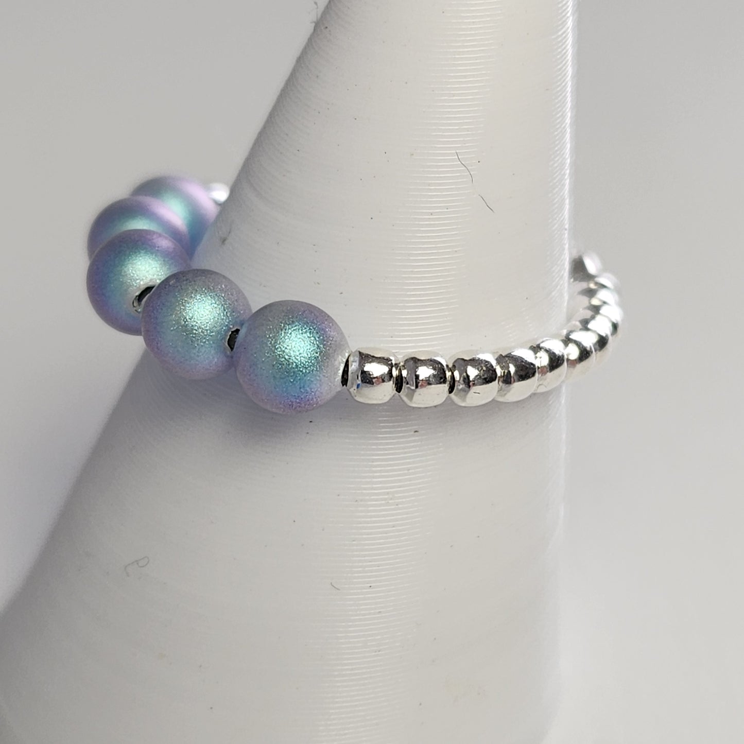 Anillo Cintillo Con Perlas Y Plata 925 Elastizados