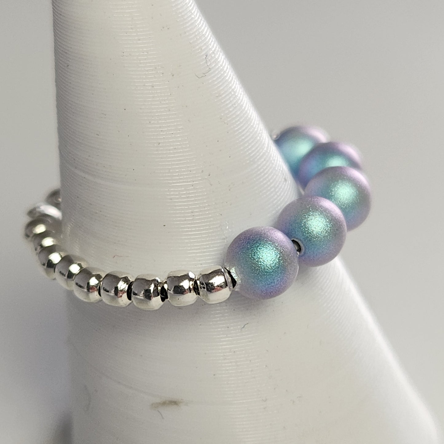Anillo Cintillo Con Perlas Y Plata 925 Elastizados