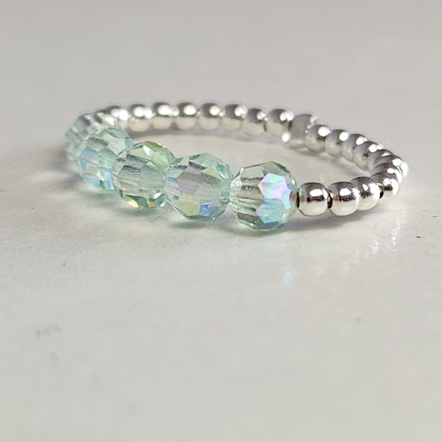 Anillo Cintillo Con Cristal Swarovski Elements Plata 925 Elastizados