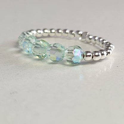 Anillo Cintillo Con Cristal Swarovski Elements Plata 925 Elastizados
