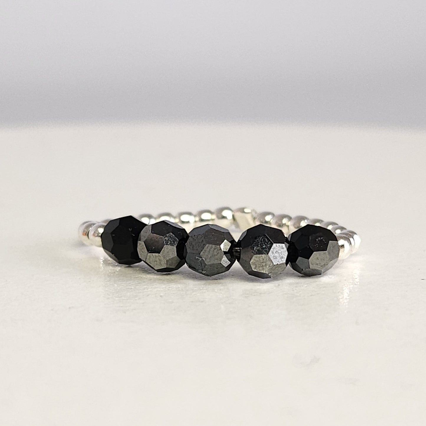 Anillo Cintillo Con Cristal Swarovski Elements Plata 925 Elastizados