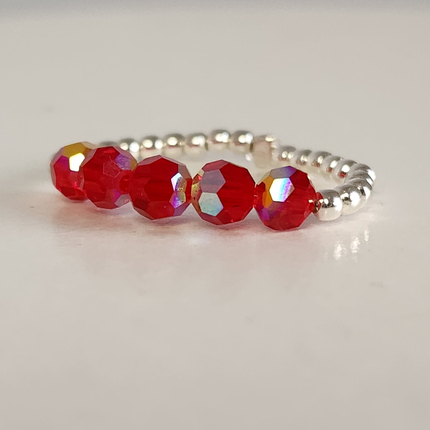 Anillo Cintillo Con Cristal Swarovski Elements Plata 925 Elastizados