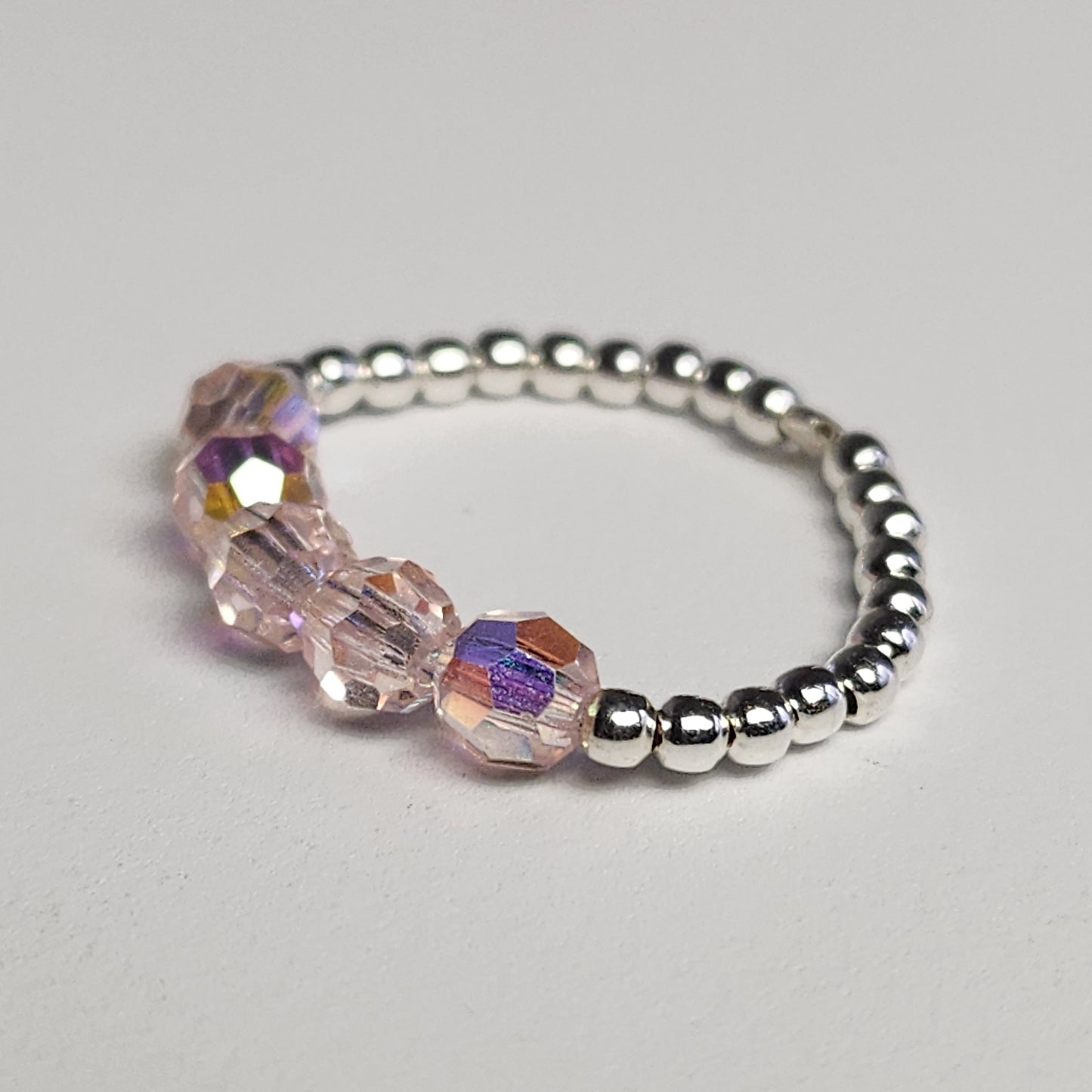 Anillo Cintillo Con Cristal Swarovski Elements Plata 925 Elastizados