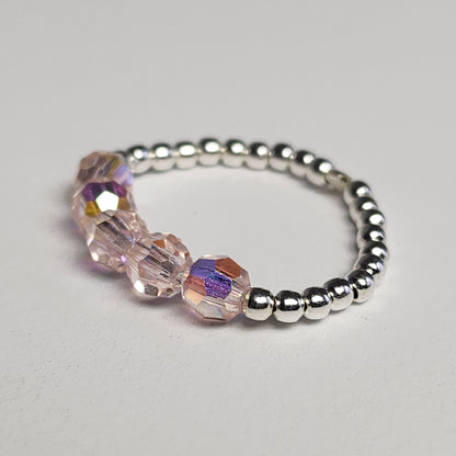 Anillo Cintillo Con Cristal Swarovski Elements Plata 925 Elastizados