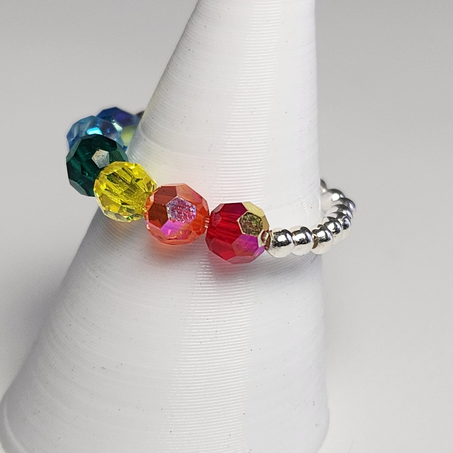 Anillo Cintillo Con Cristal Swarovski Elements Plata 925 Elastizados