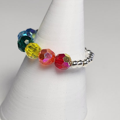 Anillo Cintillo Con Cristal Swarovski Elements Plata 925 Elastizados
