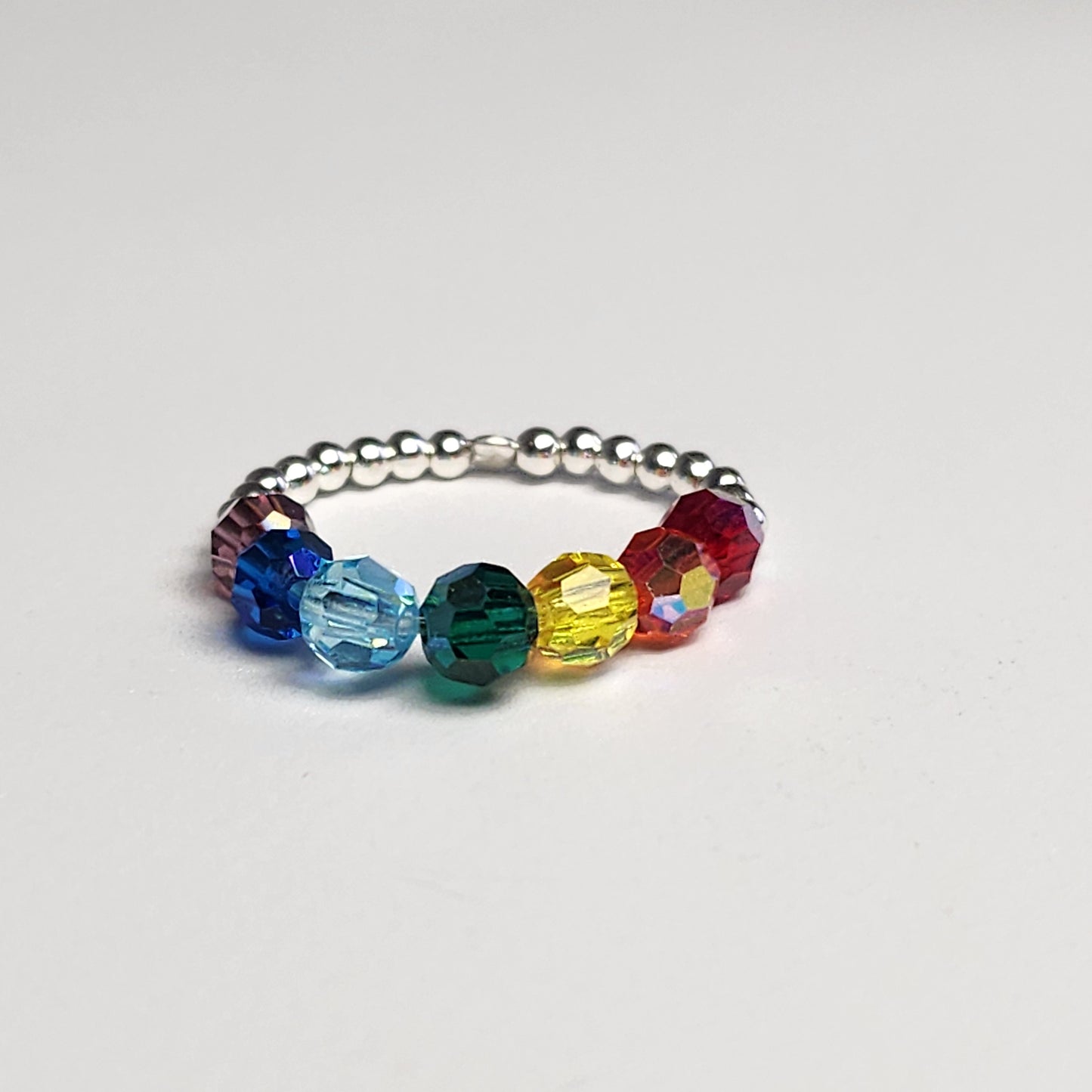 Anillo Cintillo Con Cristal Swarovski Elements Plata 925 Elastizados