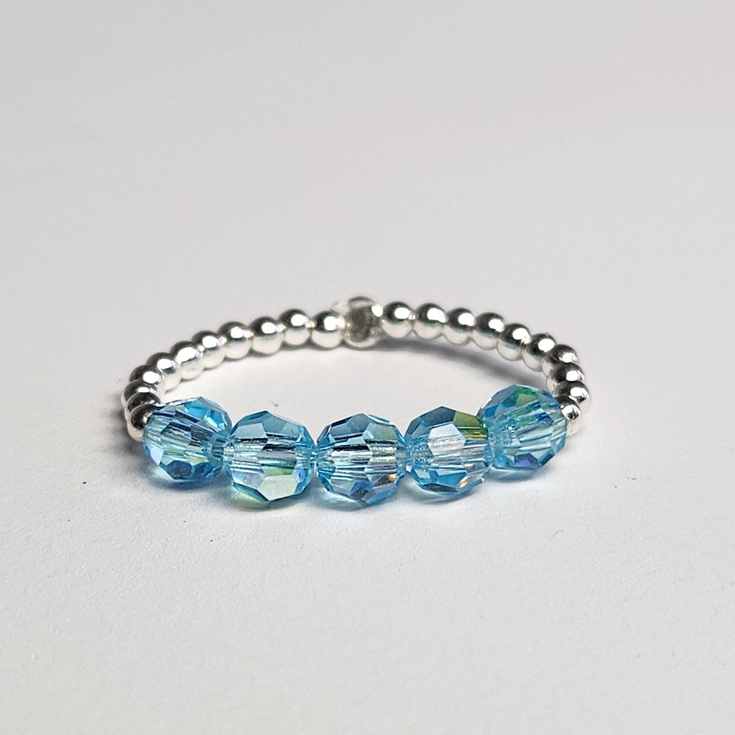 Anillo Cintillo Con Cristal Swarovski Elements Plata 925 Elastizados