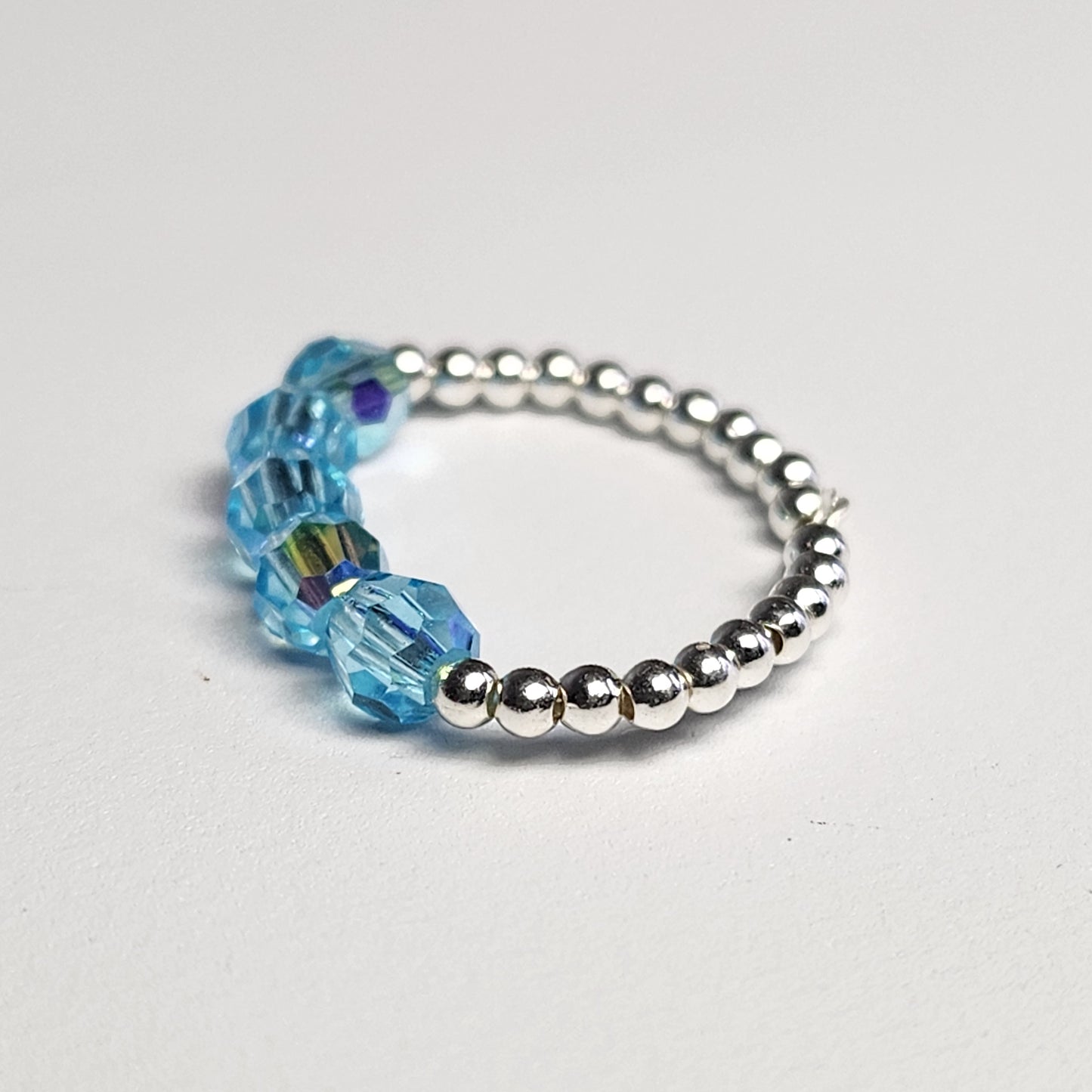 Anillo Cintillo Con Cristal Swarovski Elements Plata 925 Elastizados