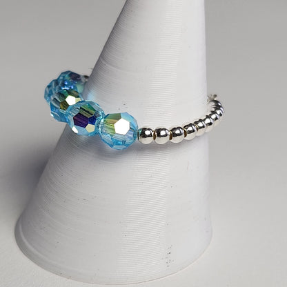 Anillo Cintillo Con Cristal Swarovski Elements Plata 925 Elastizados