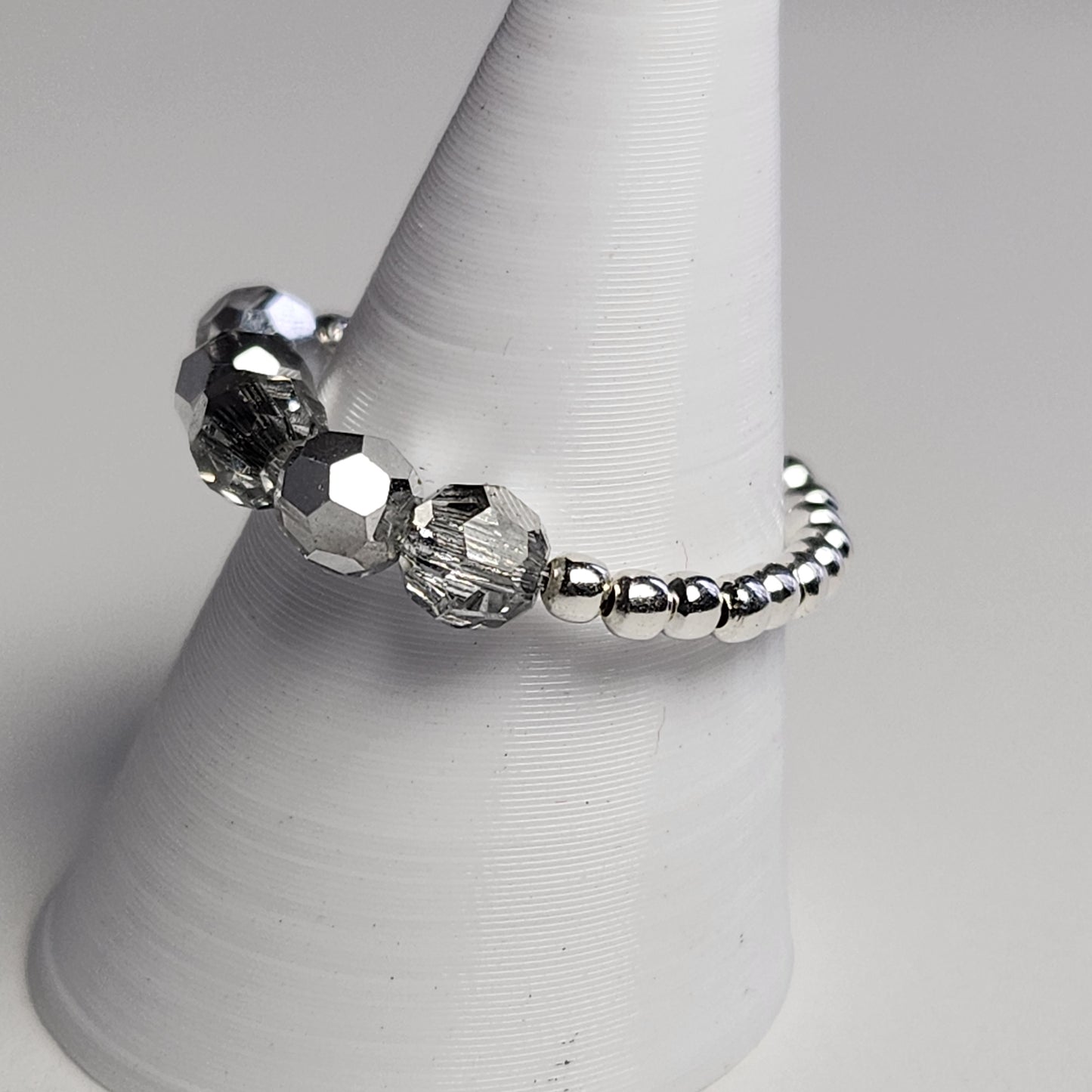 Anillo Cintillo Con Cristal Swarovski Elements Plata 925 Elastizados