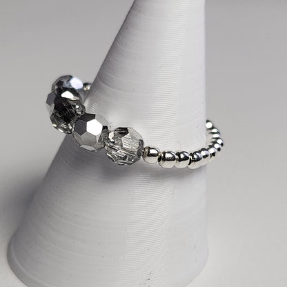 Anillo Cintillo Con Cristal Swarovski Elements Plata 925 Elastizados