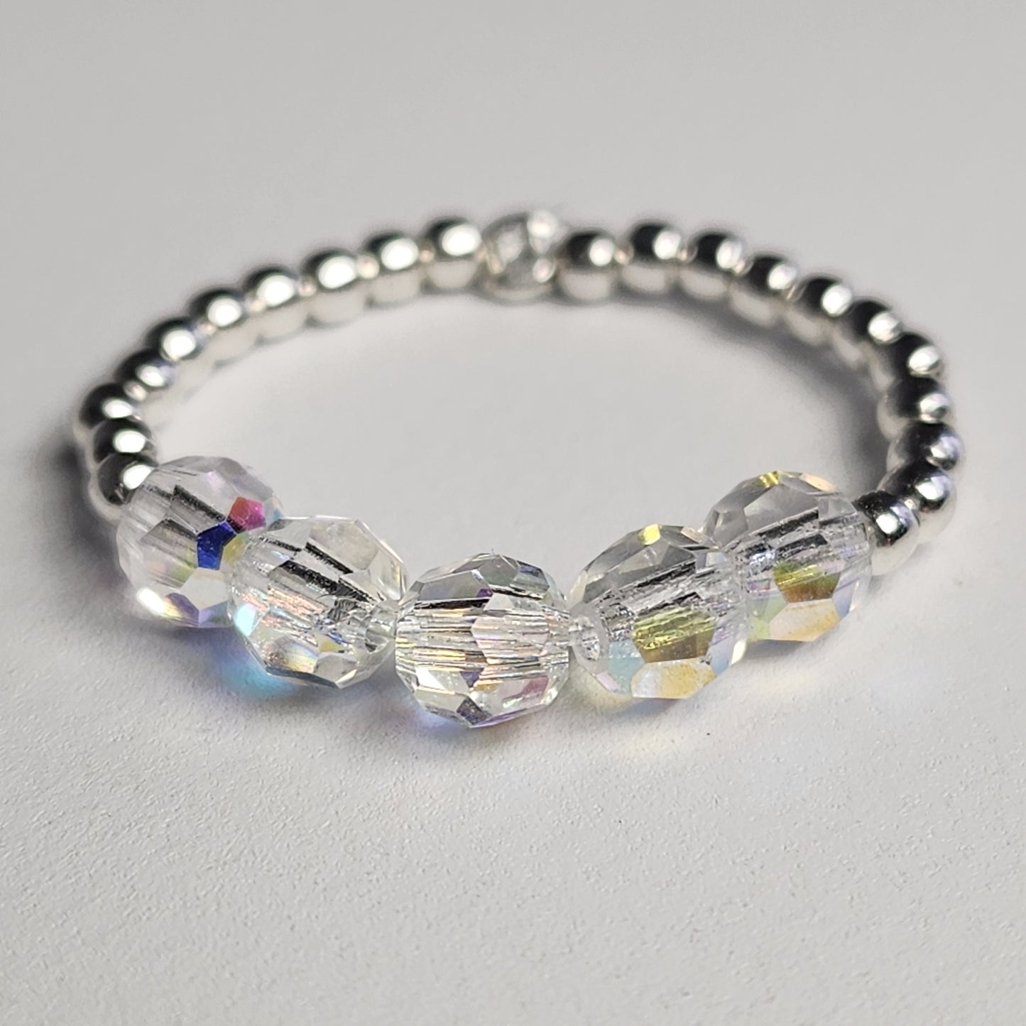 Anillo Cintillo Con Cristal Swarovski Elements Plata 925 Elastizados