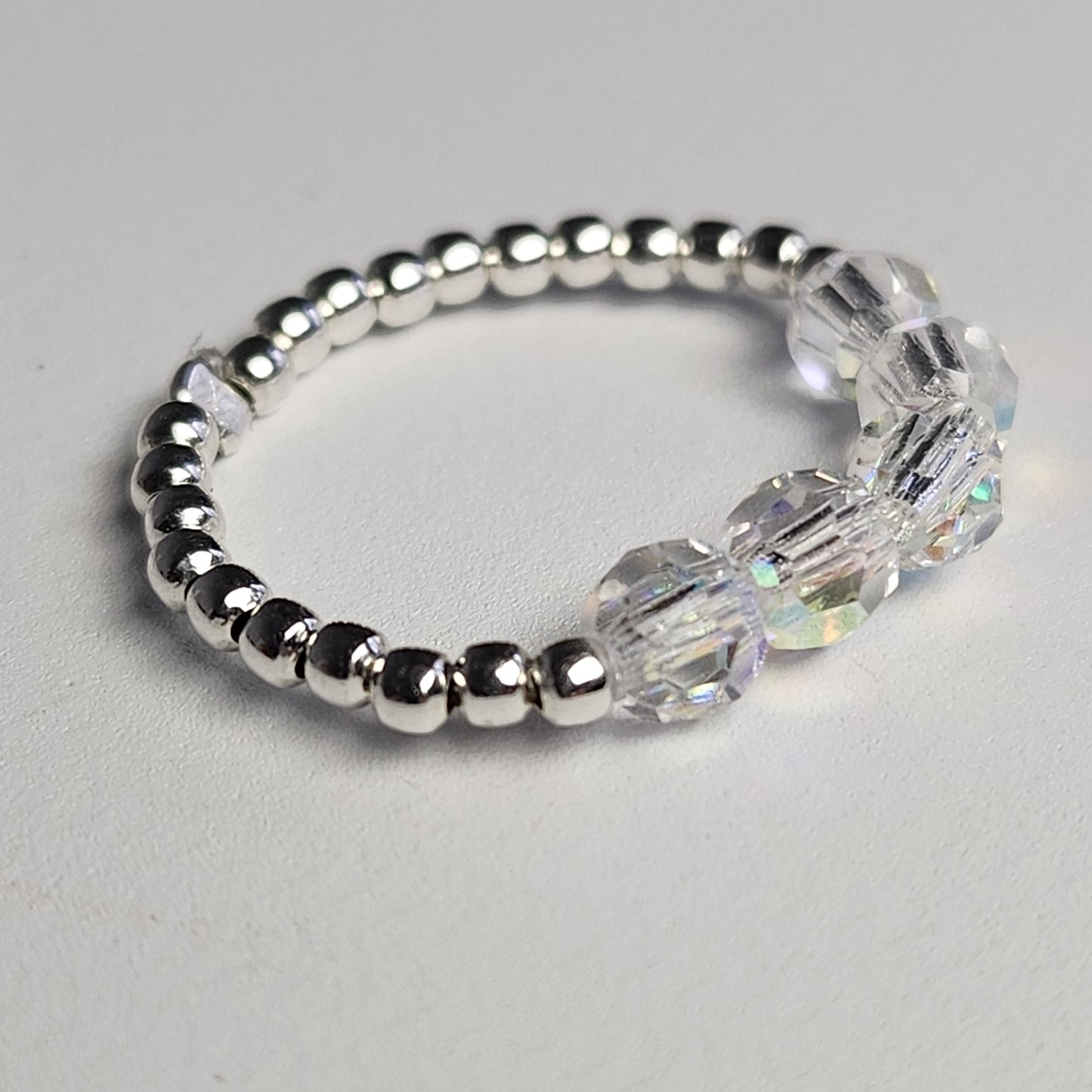 Anillo Cintillo Con Cristal Swarovski Elements Plata 925 Elastizados