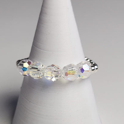 Anillo Cintillo Con Cristal Swarovski Elements Plata 925 Elastizados