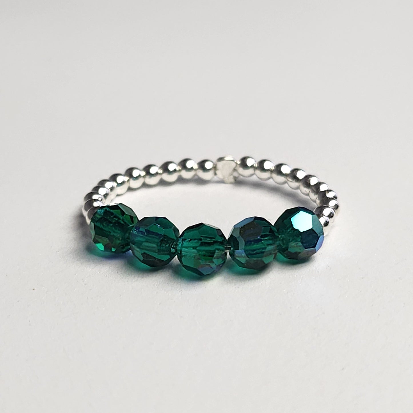 Anillo Cintillo Con Cristal Swarovski Elements Plata 925 Elastizados