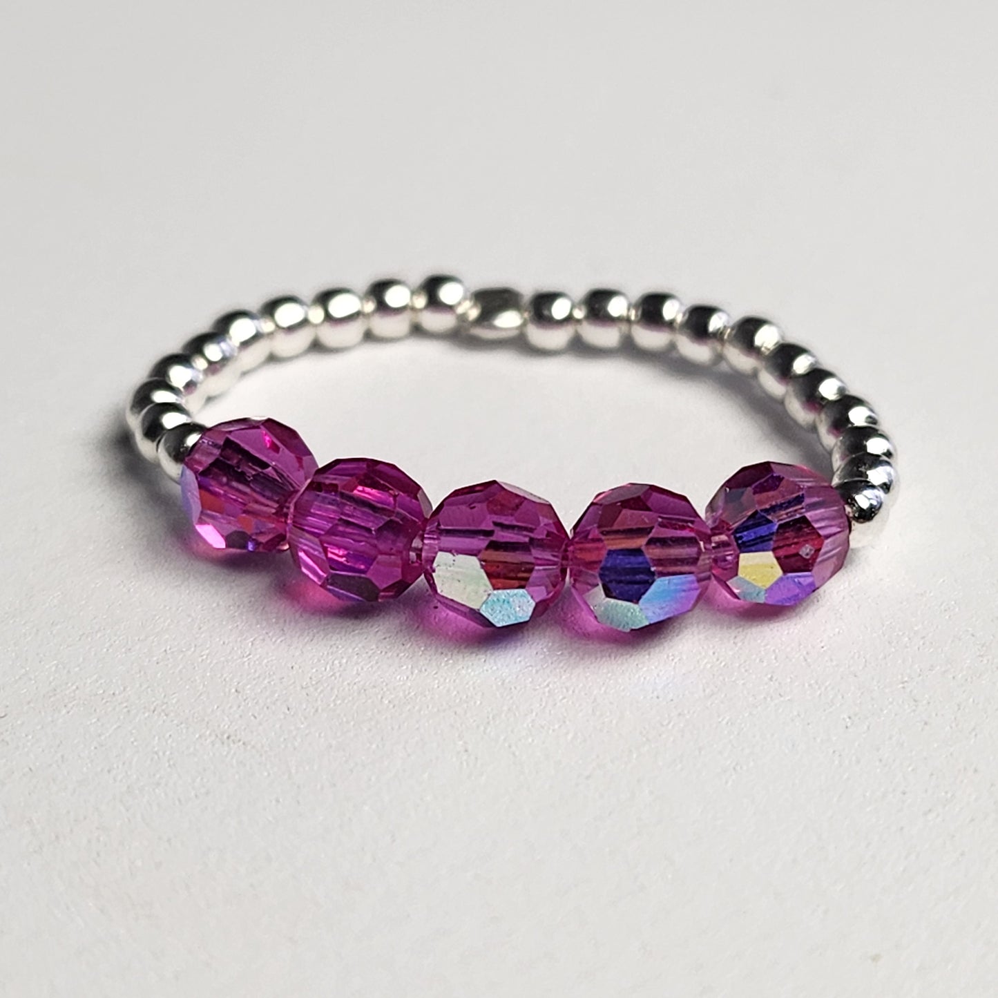 Anillo Cintillo Con Cristal Swarovski Elements Plata 925 Elastizados