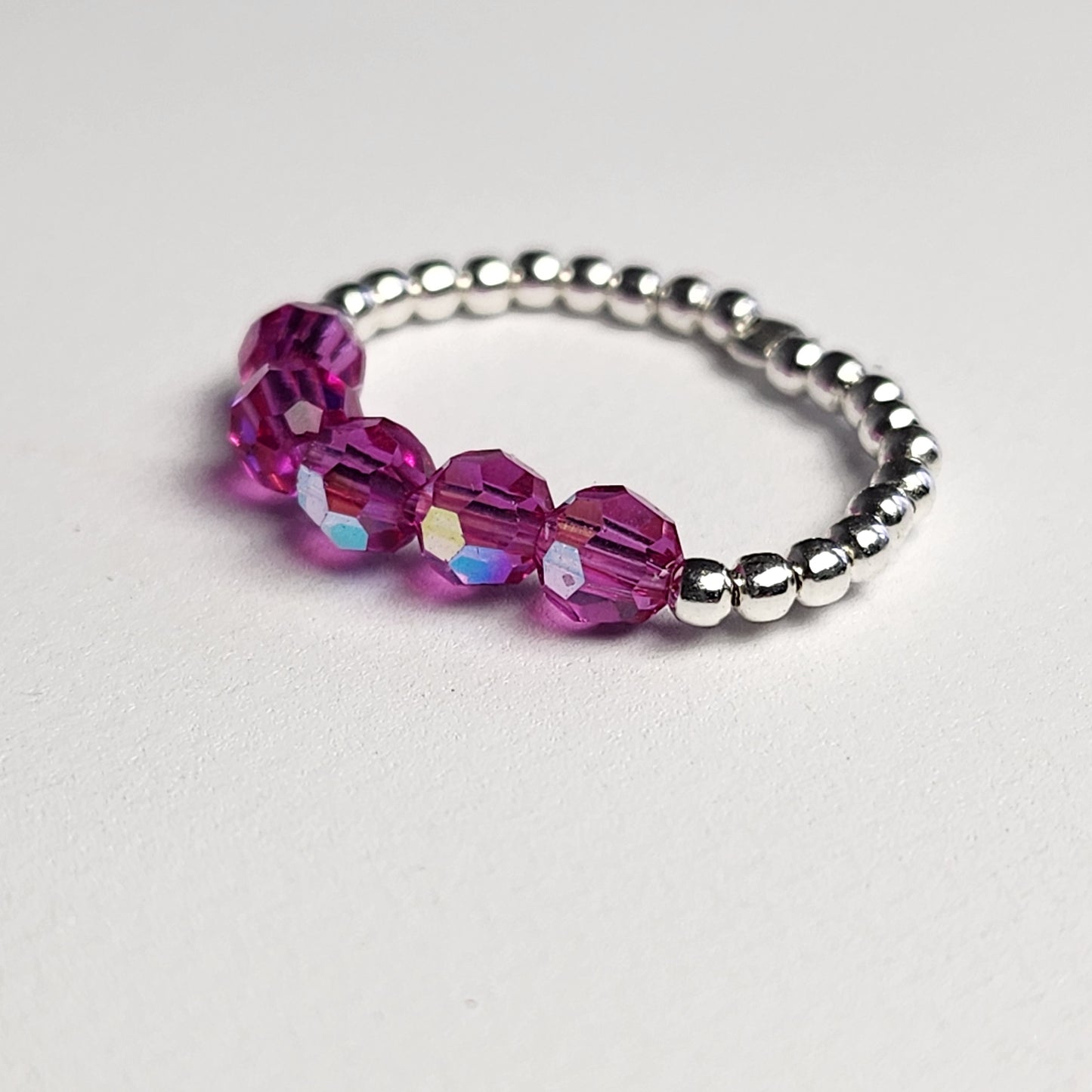 Anillo Cintillo Con Cristal Swarovski Elements Plata 925 Elastizados