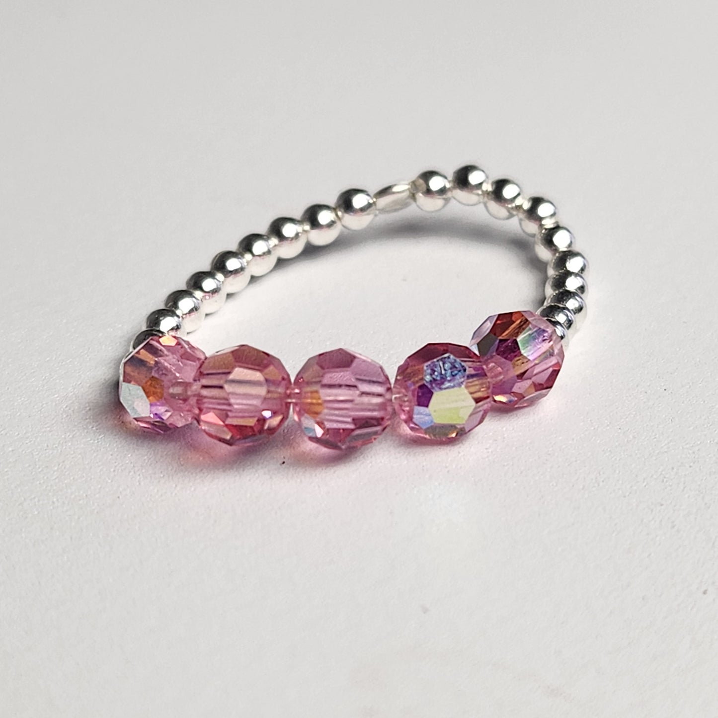 Anillo Cintillo Con Cristal Swarovski Elements Plata 925 Elastizados