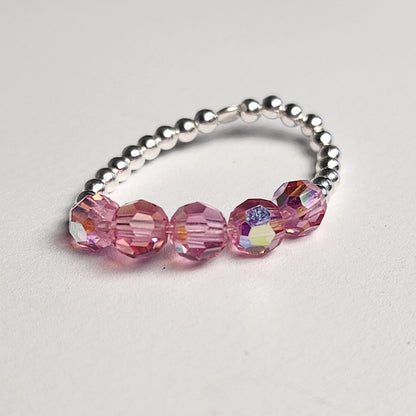 Anillo Cintillo Con Cristal Swarovski Elements Plata 925 Elastizados