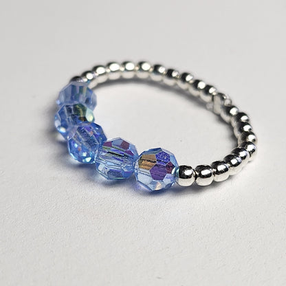 Anillo Cintillo Con Cristal Swarovski Elements Plata 925 Elastizados