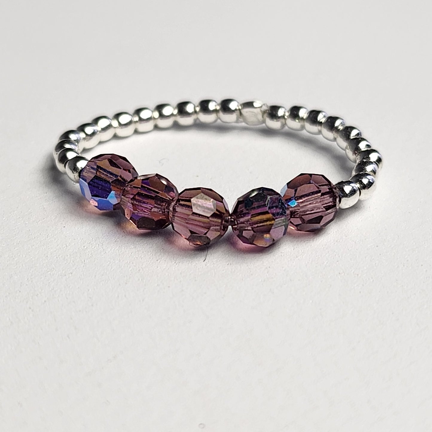 Anillo Cintillo Con Cristal Swarovski Elements Plata 925 Elastizados