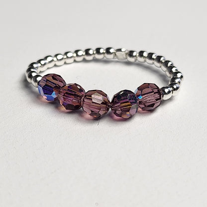 Anillo Cintillo Con Cristal Swarovski Elements Plata 925 Elastizados