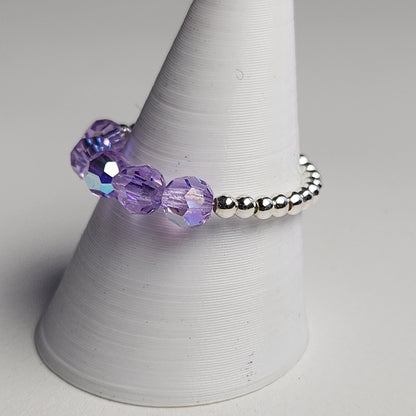 Anillo Cintillo Con Cristal Swarovski Elements Plata 925 Elastizados