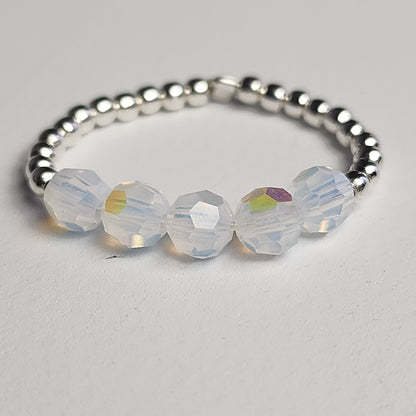 Anillo Cintillo Con Cristal Swarovski Elements Plata 925 Elastizados