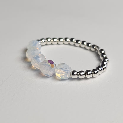 Anillo Cintillo Con Cristal Swarovski Elements Plata 925 Elastizados