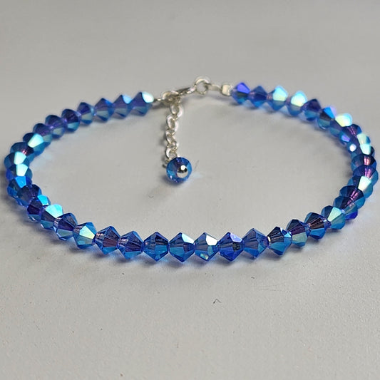 Pulsera ALMA Cristal Swarovski 4mm Sapphire ab 2x