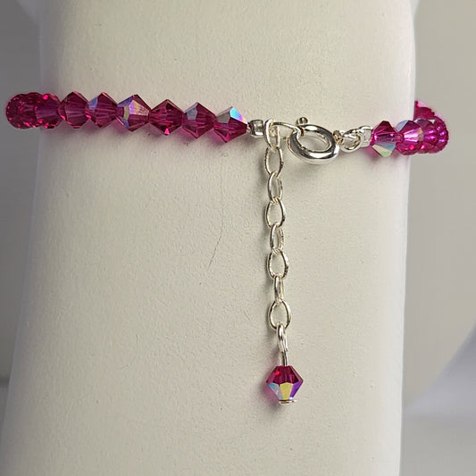 Pulsera ALMA Cristal Swarovski 4mm Fuchsia ab