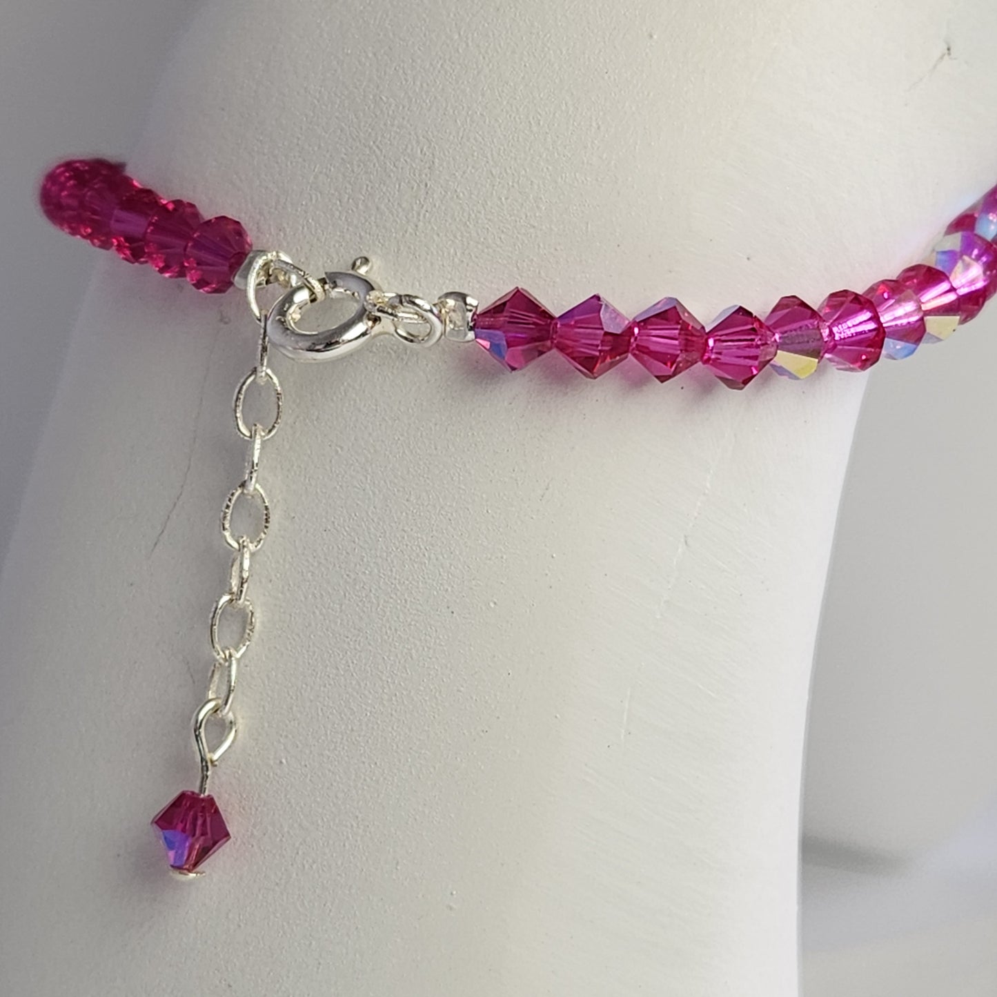 Pulsera ALMA Cristal Swarovski 4mm Fuchsia ab
