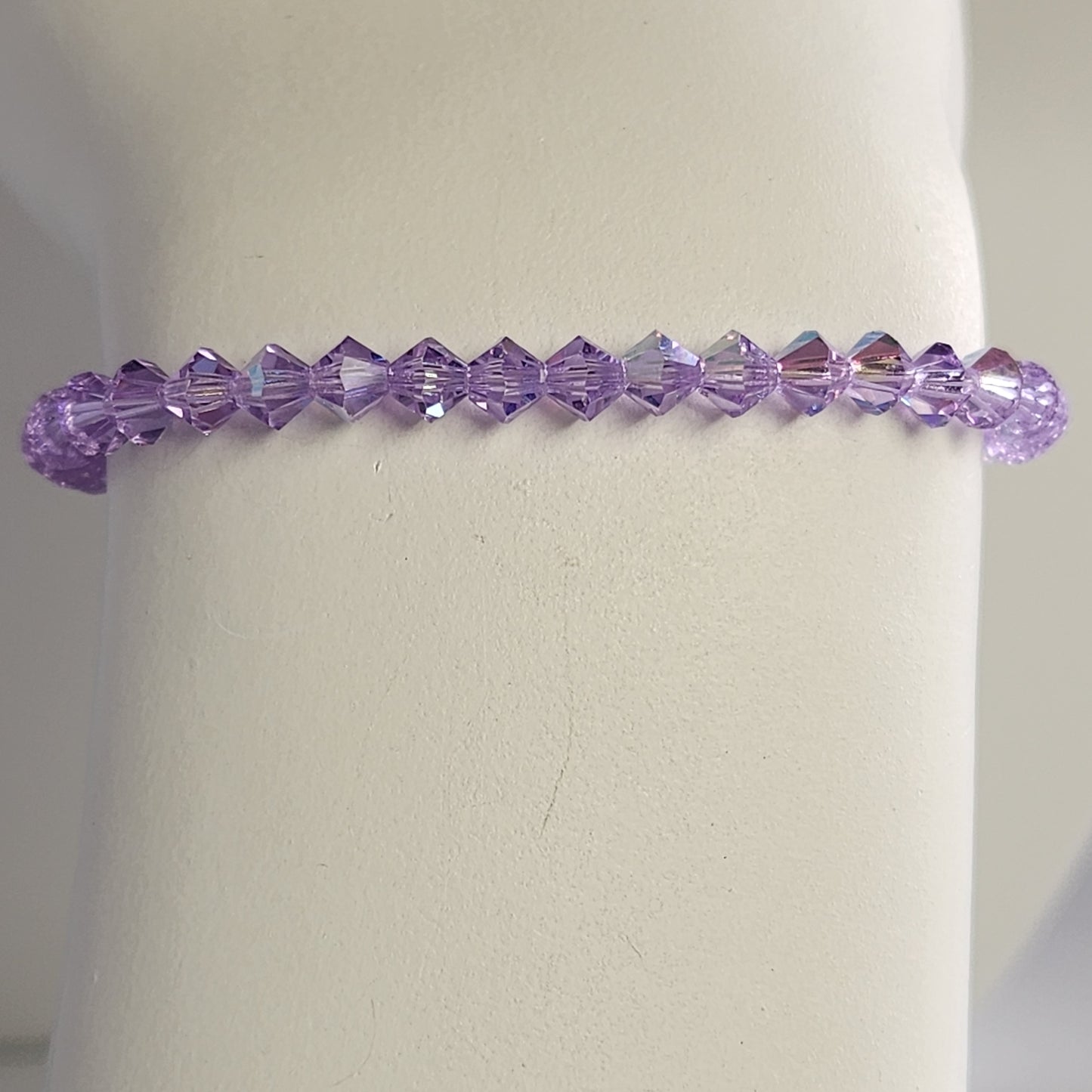 Pulsera ALMA Cristal Swarovski Elements Violet AB 4mm Plata 925